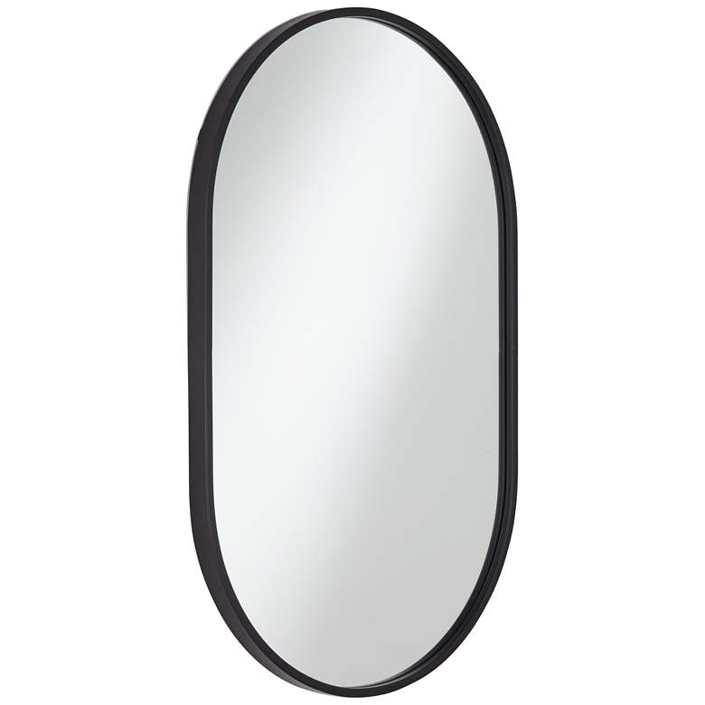 Image 5 Uttermost Rapido Matte Black 24 inchx38 inch Racetrack Oval Wall Mirror more views