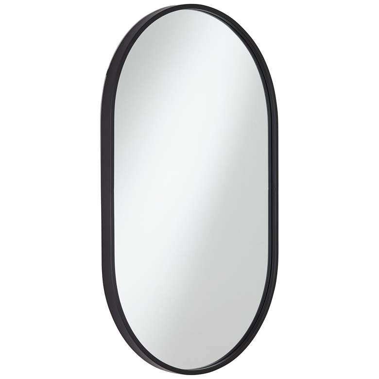 Image 6 Uttermost Rapido Matte Black 24"x38" Racetrack Oval Wall Mirror more views