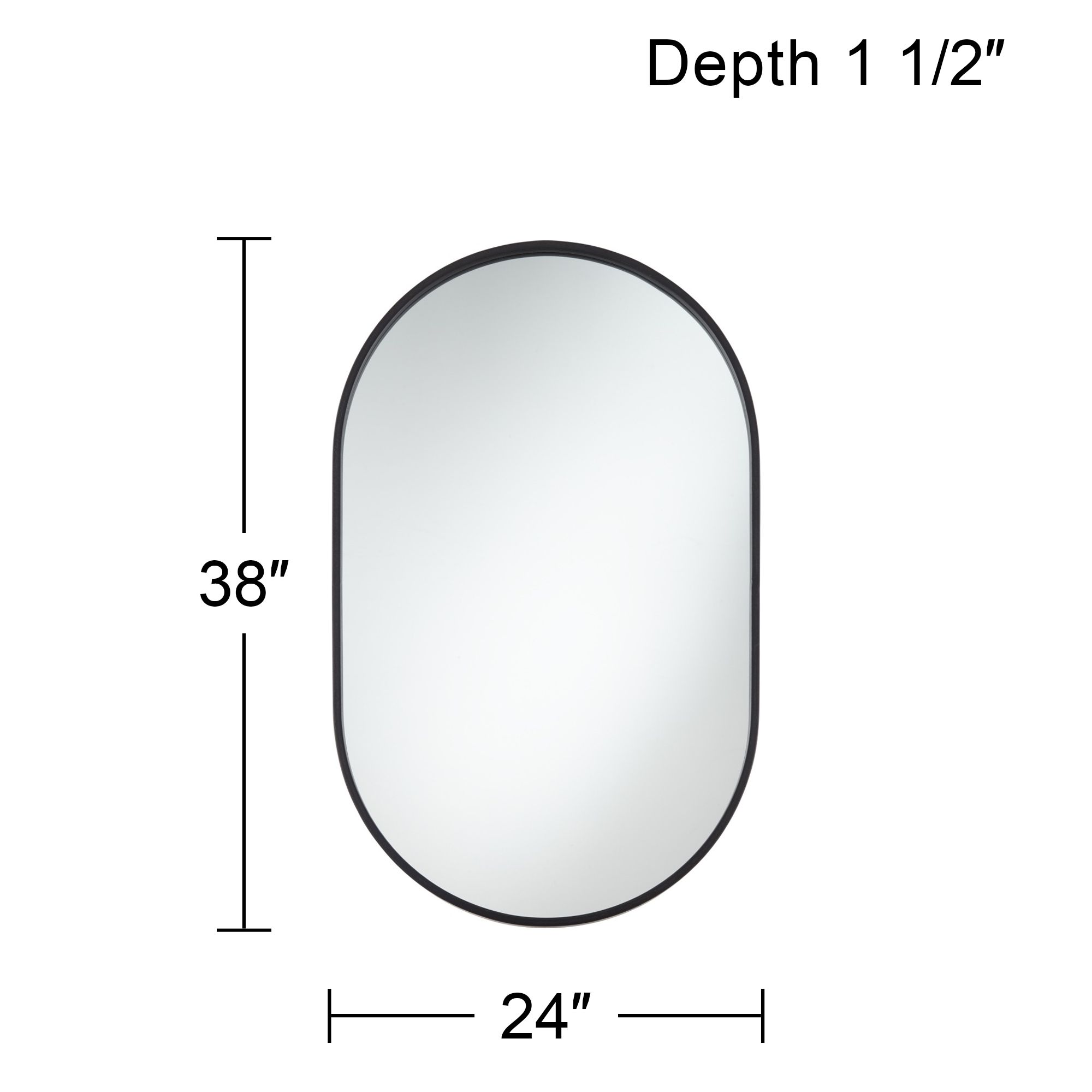 Uttermost Rapido Matte Black 24"x38" Racetrack Oval Wall Mirror in scene