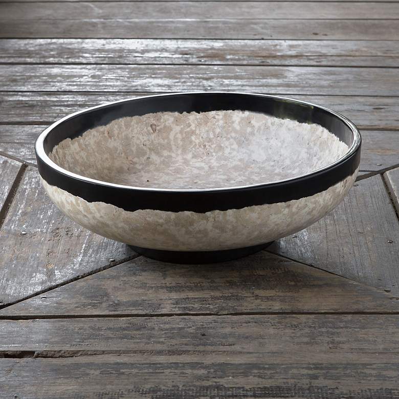 Image 1 Uttermost Rastia 14" Wide Neutral Terrazzo Decorative Bowl