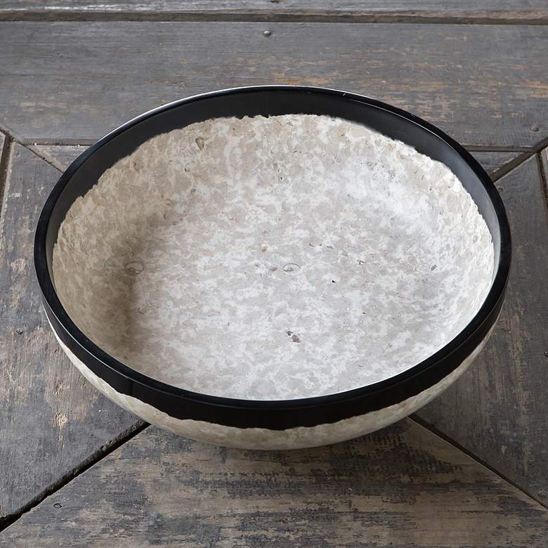 Image 3 Uttermost Rastia 14" Wide Neutral Terrazzo Decorative Bowl more views