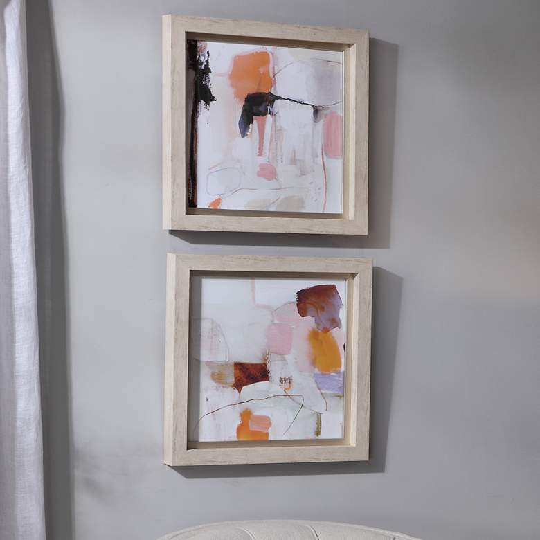Image 1 Uttermost Ravel 19 3/4" Square 2-Piece Framed Wall Art Set