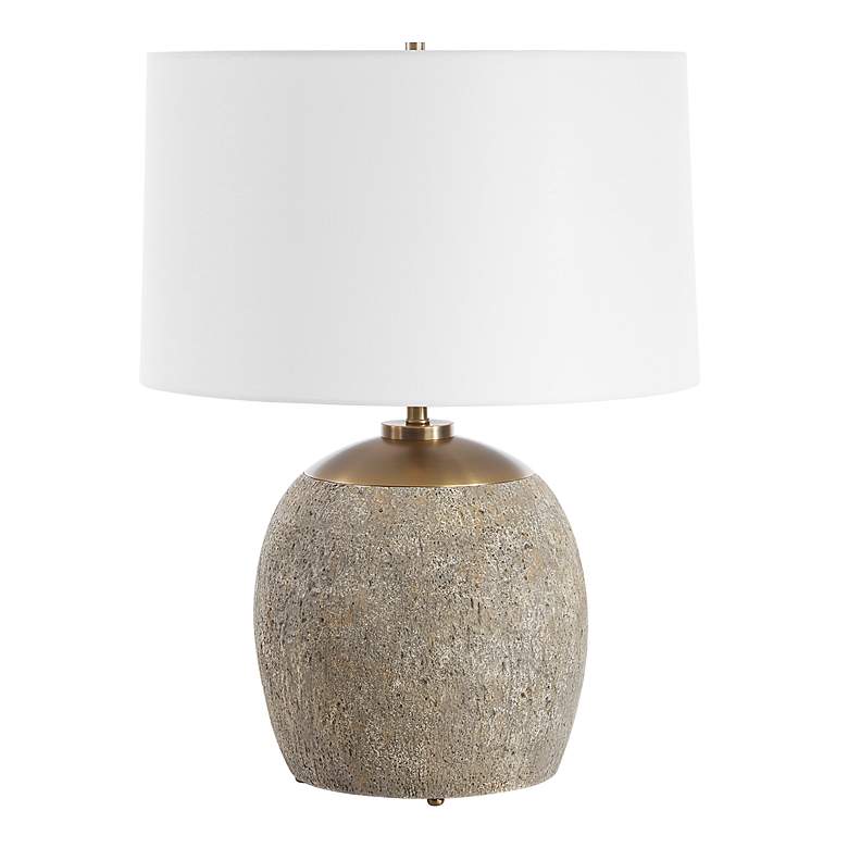 Image 4 Uttermost Raylan 25 1/2" Modern Rubbed Brown Concrete Table Lamp more views