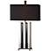 Uttermost Raymer Modern Mirror and Black Glass Table Lamp