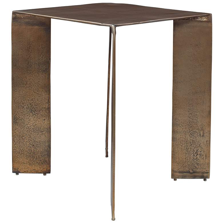 Image 4 Uttermost Reade 22" H x 18" W Brass Cast Aluminum Outdoor Accent Table more views