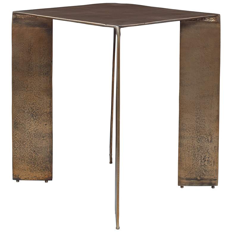Image 5 Uttermost Reade 22" H x 18" W Brass Cast Aluminum Outdoor Accent Table more views