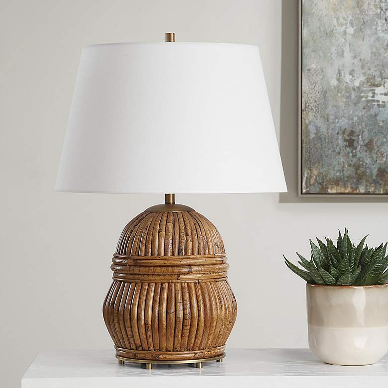 Image 3 Uttermost Reed Aged Rattan Table Lamp more views