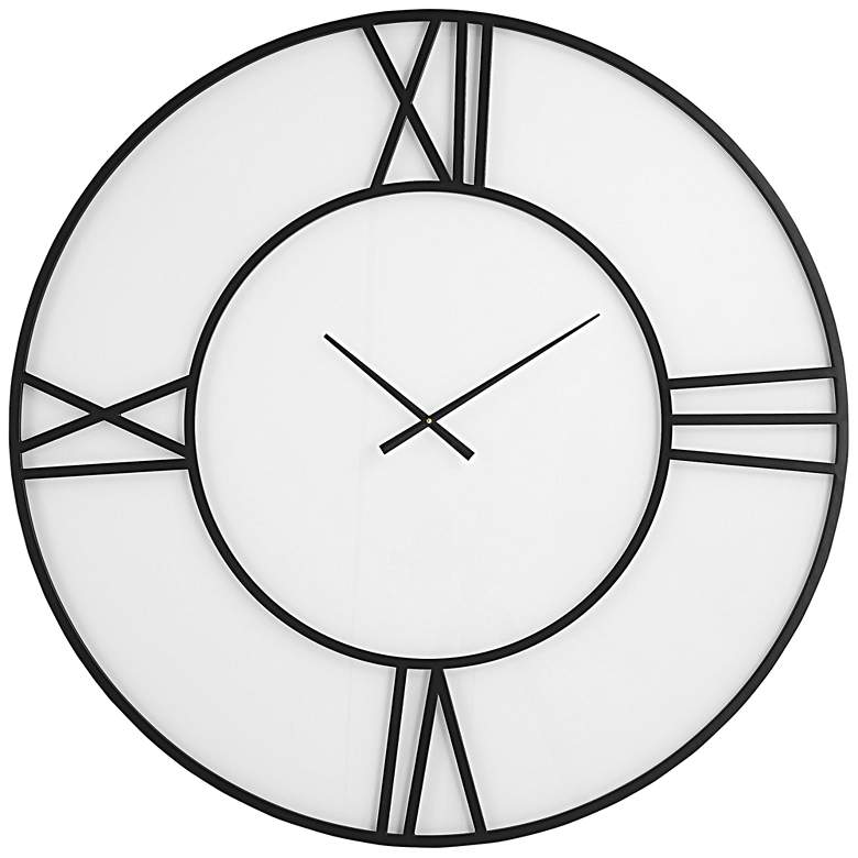 Image 2 Uttermost Reema 40 1/2" Round Black and White Wall Clock