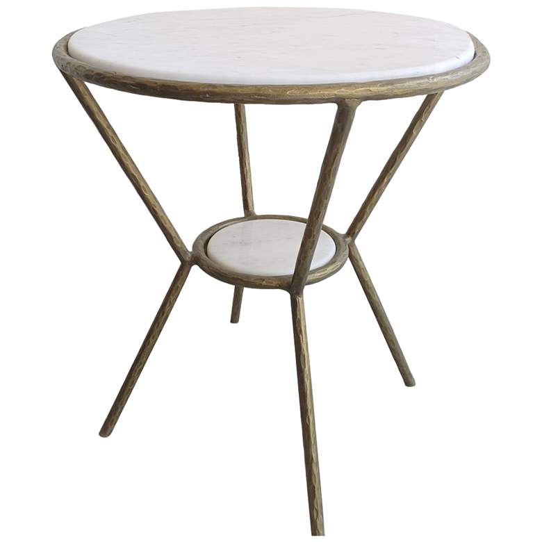 Image 1 Uttermost Refuge Round White Side Table