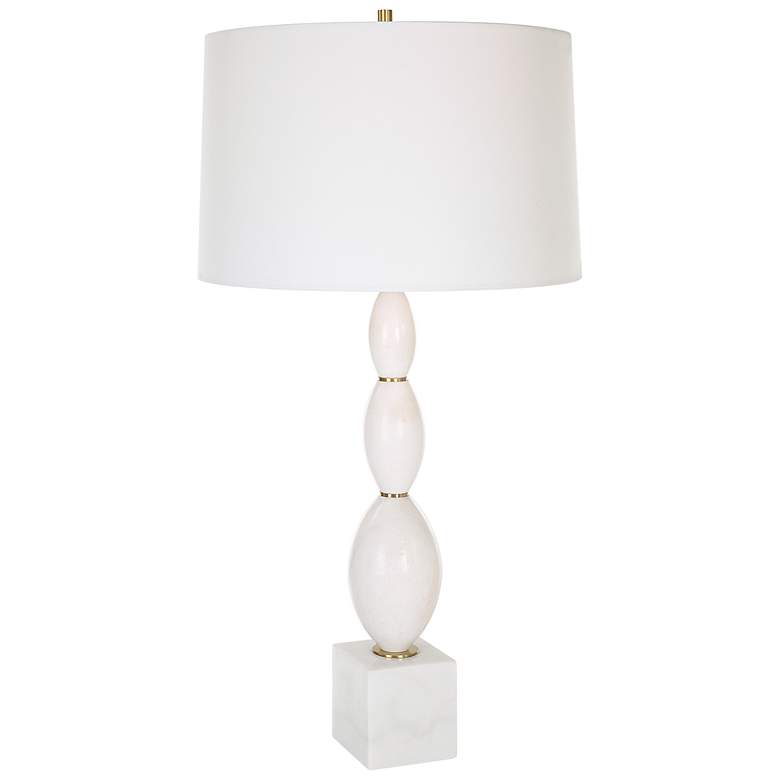 Image 1 Uttermost Regalia 31 1/4 inch White Marble Beaded Table Lamp