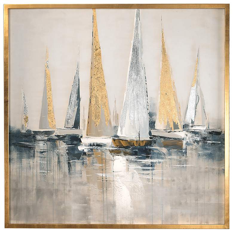 Image 2 Uttermost Regatta 51 3/4 inch Square Framed Canvas Wall Art