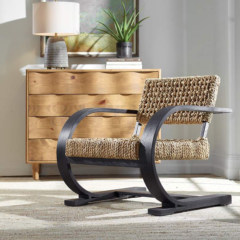 Image 1 Uttermost Rehema Black Accent Chair