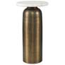 1_Uttermost Reiss 22 1/2" H x 12" W Brass Metal and White Marble Drink Table