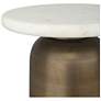 3_Uttermost Reiss 22 1/2" H x 12" W Brass Metal and White Marble Drink Table more views