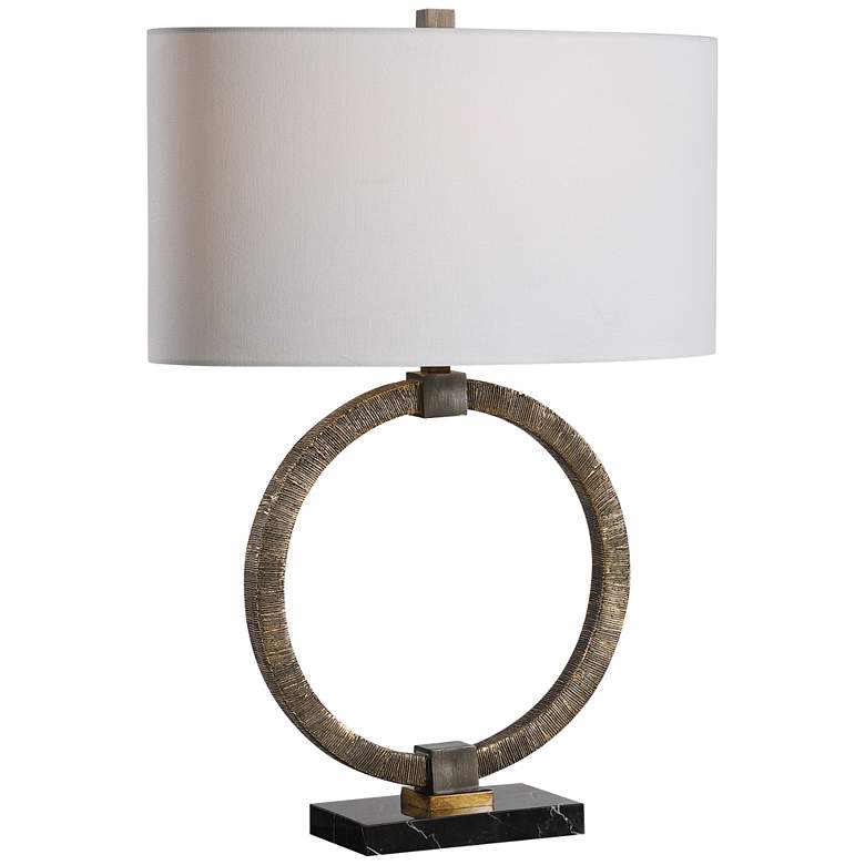 Image 2 Uttermost Relic 26" Antiqued Gold and Black Open Ring Table Lamp