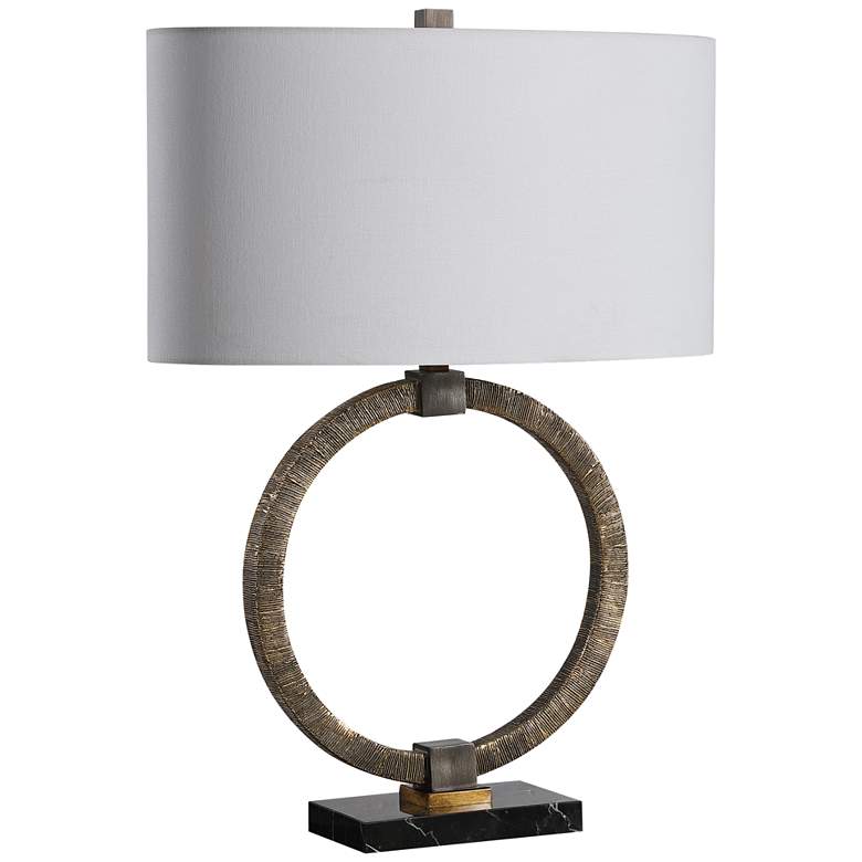 Image 6 Uttermost Relic 26" Antiqued Gold and Black Open Ring Table Lamp more views