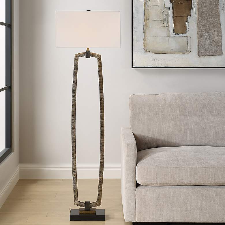 Image 1 Uttermost Relic Antiqued Gold Floor Lamp