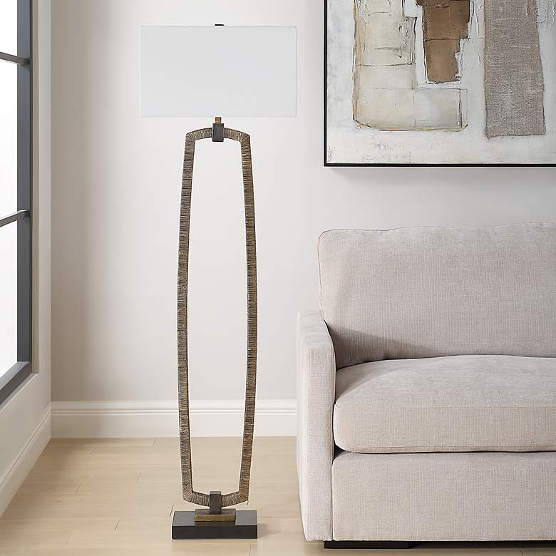 Image 3 Uttermost Relic Antiqued Gold Floor Lamp more views