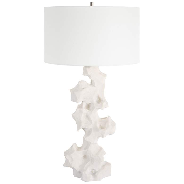 Image 2 Uttermost Remnant 32" High Sculptural White Faux Stone Table Lamp