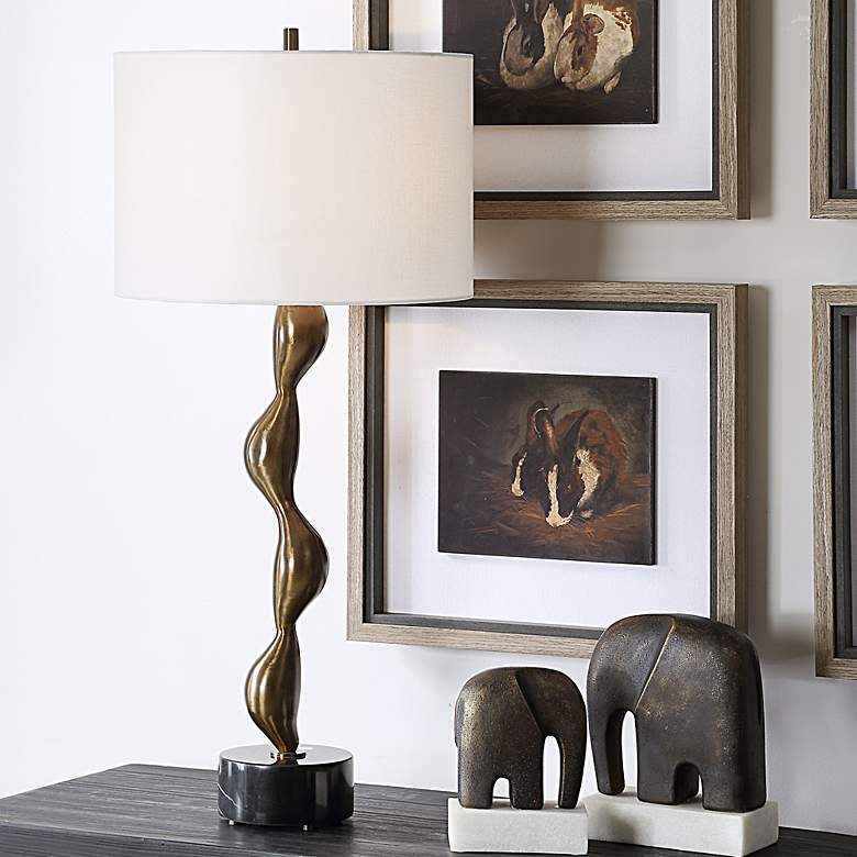Image 1 Uttermost Remolino 32 3/4" High Bronze Cast Iron Table Lamp