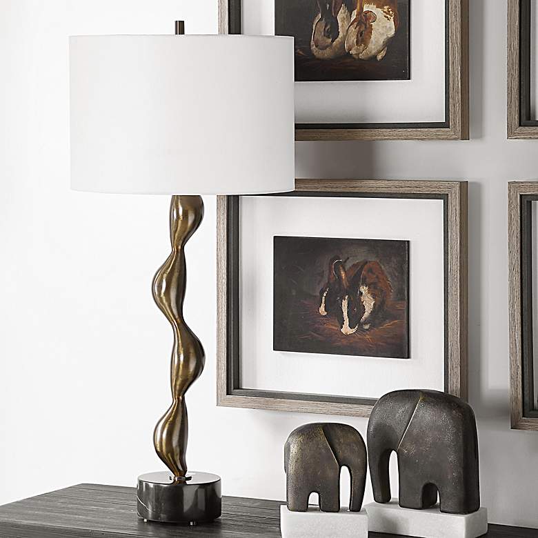 Image 3 Uttermost Remolino 32 3/4" High Bronze Cast Iron Table Lamp more views
