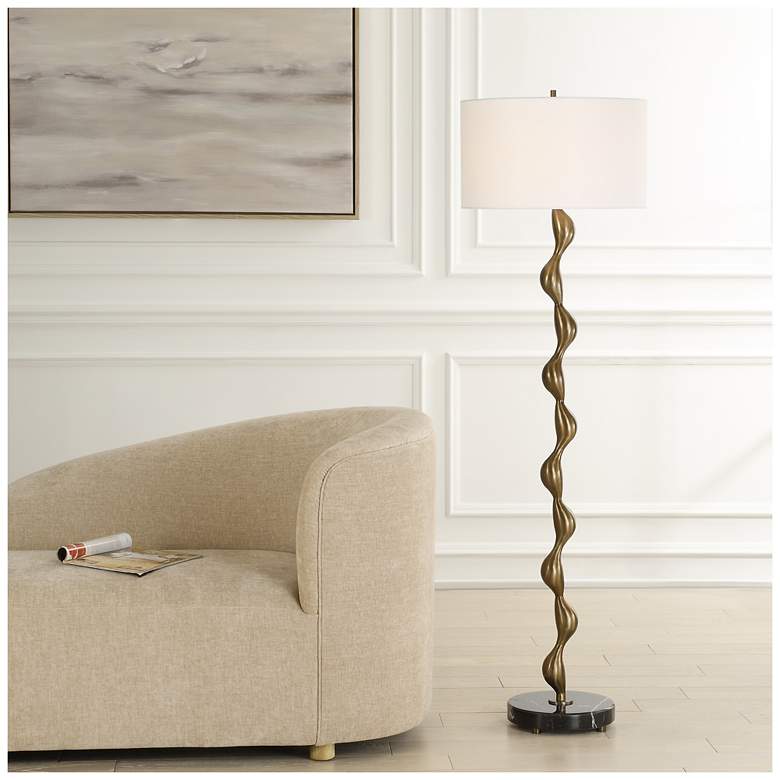 Image 1 Uttermost Remolino 65" Bronze Floor Lamp