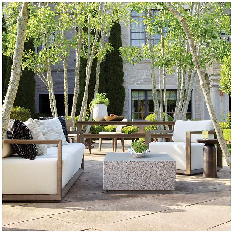 Image 5 Uttermost Remsen Weathered Gray Mahogany Outdoor Sofa more views