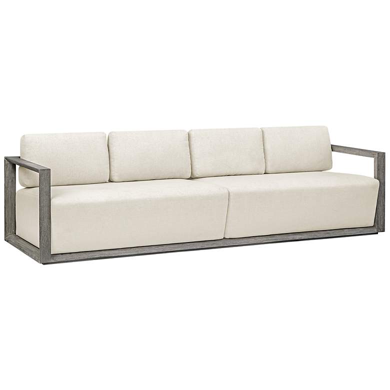 Image 7 Uttermost Remsen Weathered Gray Mahogany Outdoor Sofa more views