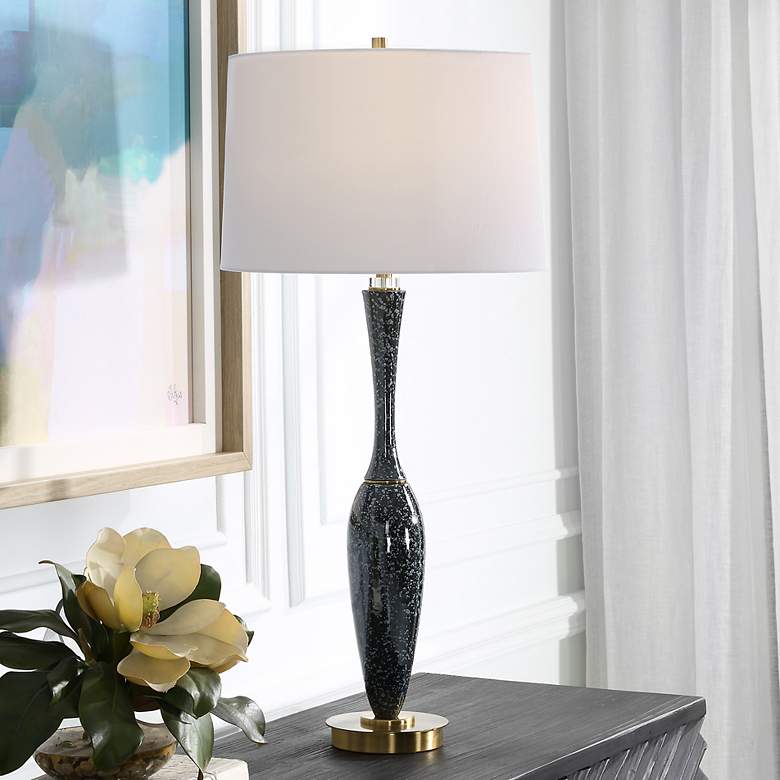 Image 1 Uttermost Remy 32 1/2" Modern Dark Navy Blue Ceramic Table Lamp