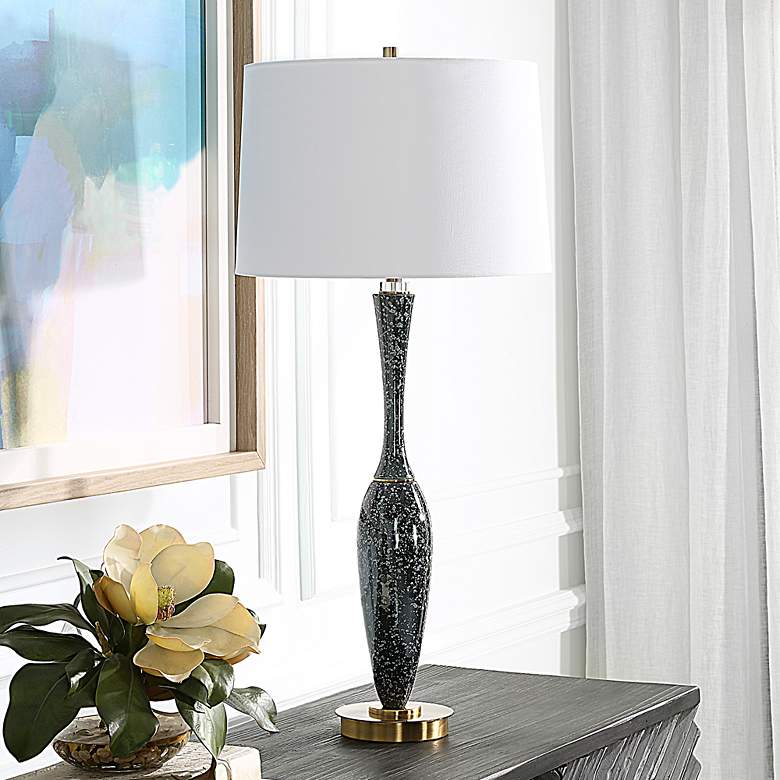 Image 4 Uttermost Remy Dark Navy Blue Ceramic Table Lamp more views
