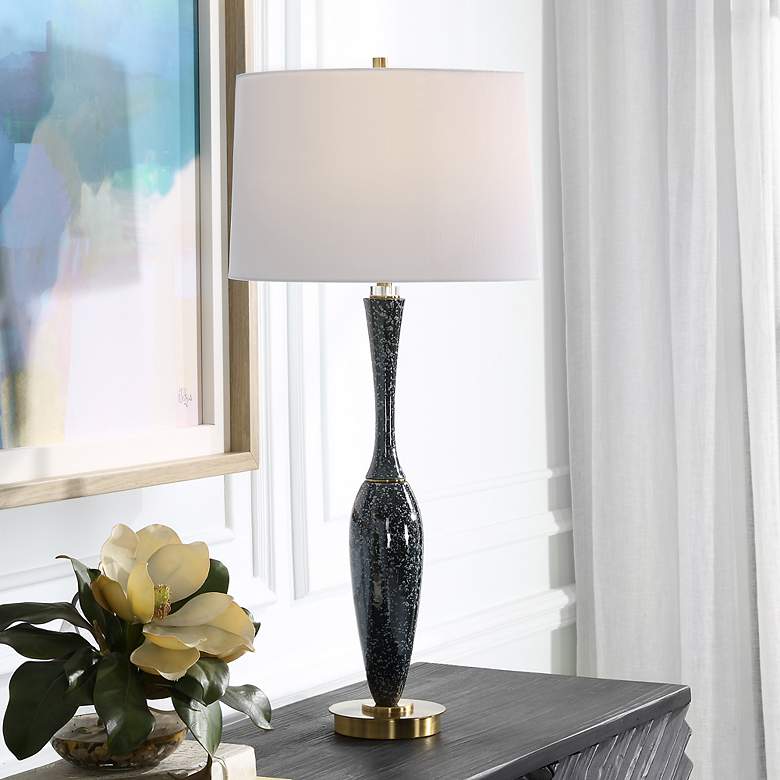 Image 7 Uttermost Remy Dark Navy Blue Ceramic Table Lamp more views