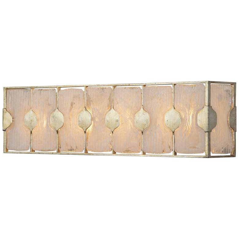 Image 3 Uttermost Rene 27 inchW White Glass and Metal 4-Light Bath Light more views