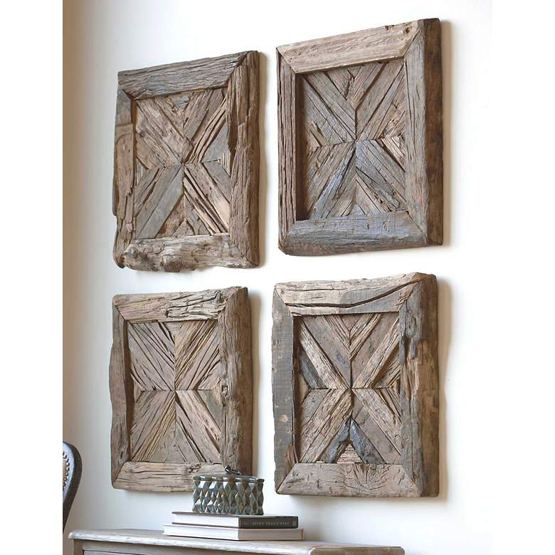 Image 1 Uttermost Rennick Rustic Pine Wood 21" Wide Wall Art