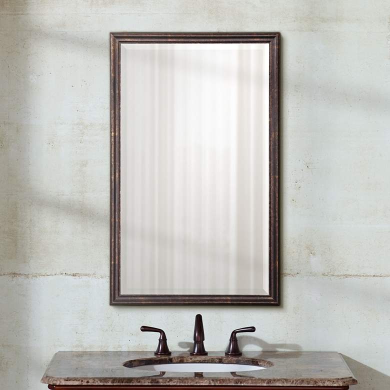 Image 1 Uttermost Renzo Bronze 20" x 32" Vanity Wall Mirror