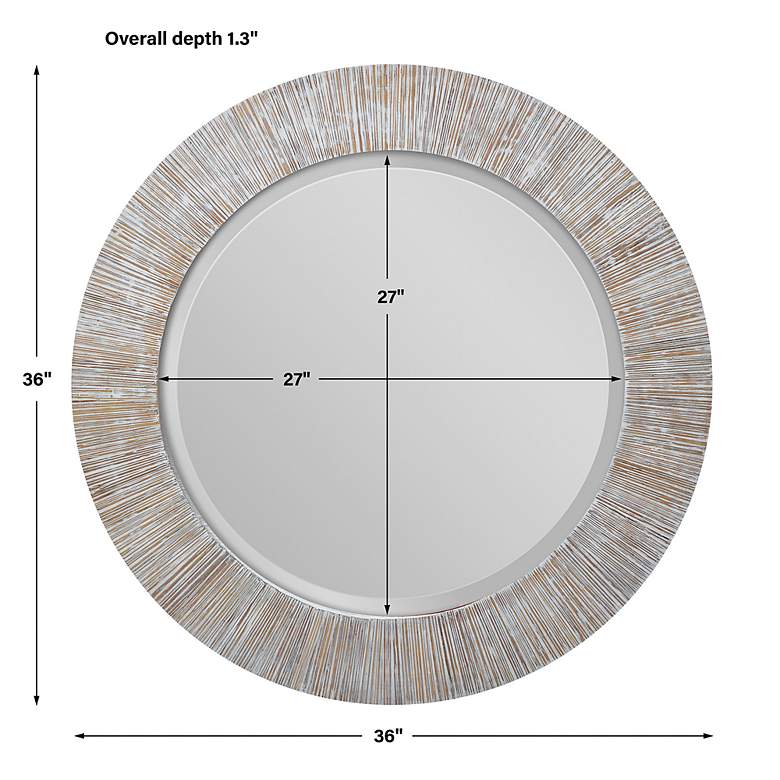 Image 7 Uttermost Repose Natural Bamboo 36" Round Wall Mirror more views