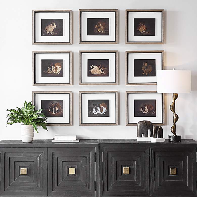 Image 1 Uttermost Resting Bunny 9-Piece Framed Prints