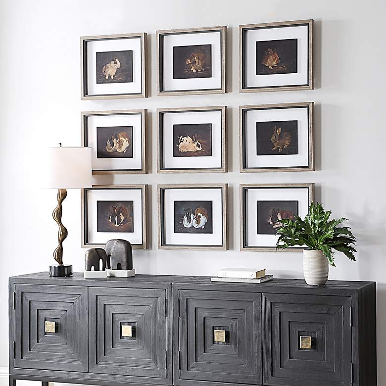 Image 3 Uttermost Resting Bunny 9-Piece Framed Prints more views