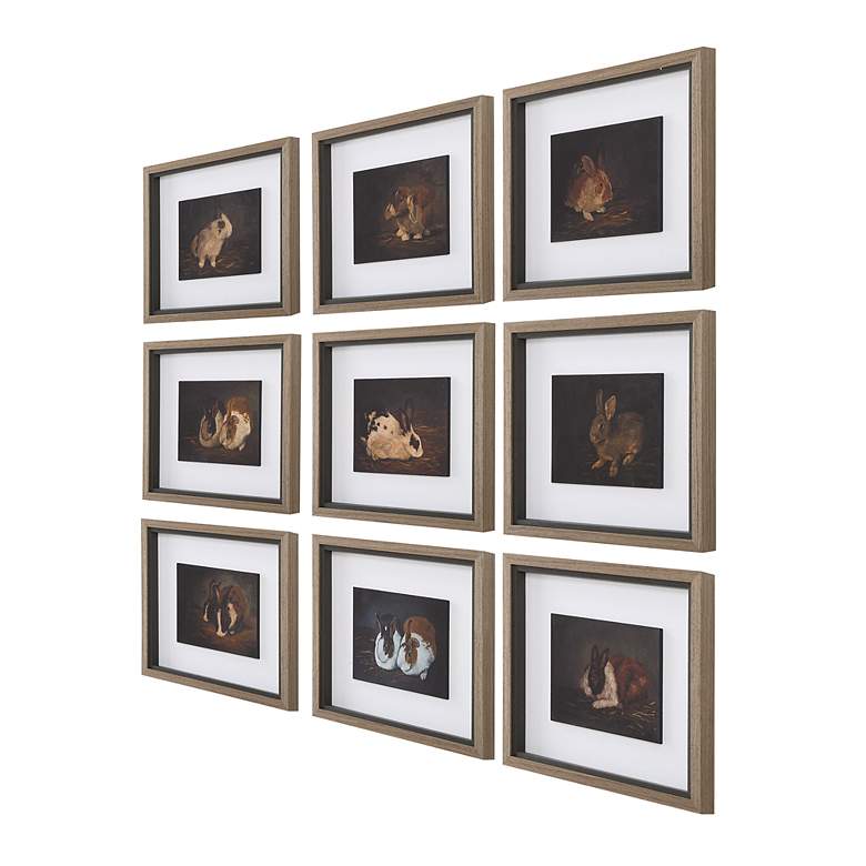 Image 4 Uttermost Resting Bunny 9-Piece Framed Prints more views