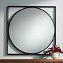 Uttermost Revel Black 34" Square Modern Wall Mirror in scene