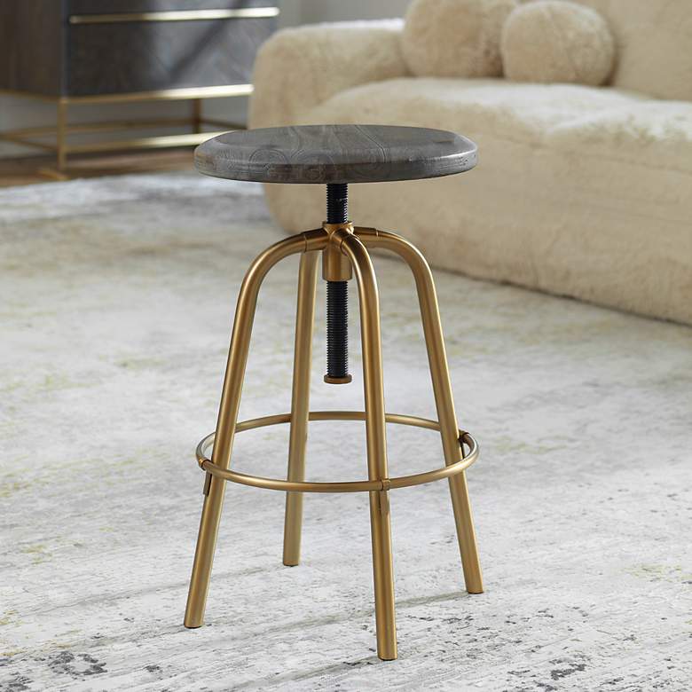 Image 1 Uttermost Revolve 24" to 30" Adjustable Counter Stool