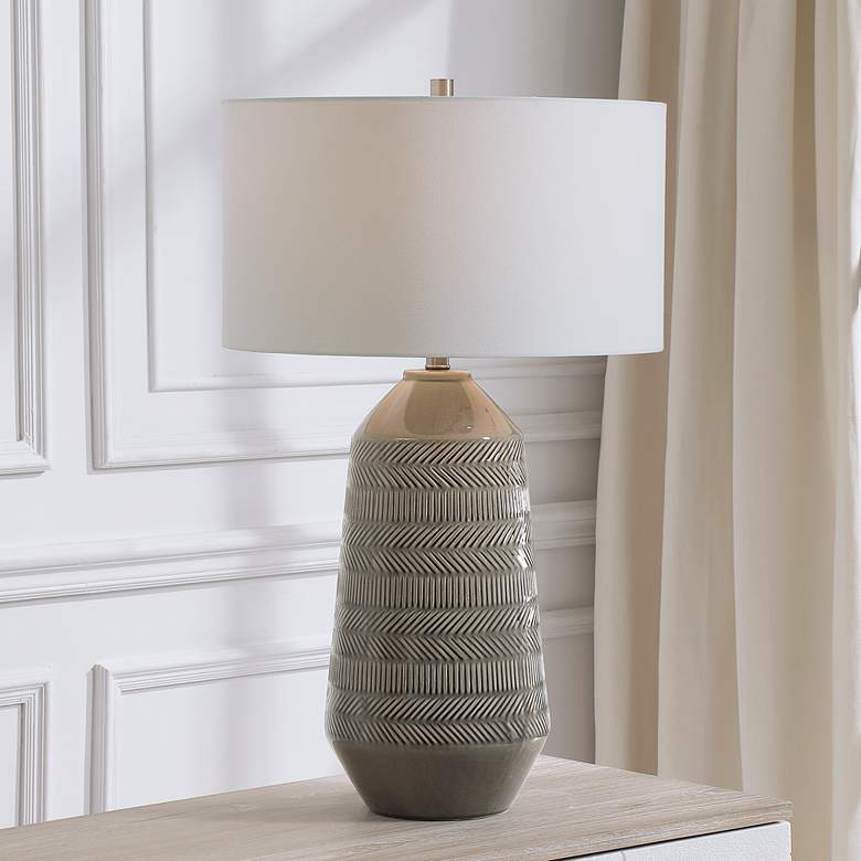 Image 7 Uttermost Rewind 31 1/2 inch Soft Gray Glaze Ceramic Table Lamp more views