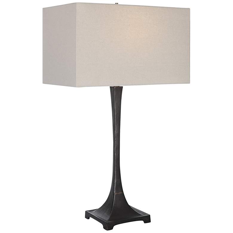 Image 2 Uttermost Reydan Rustic Black Metal Table Lamp