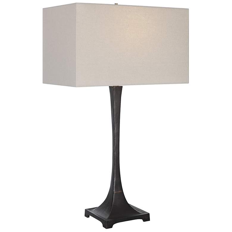 Image 2 Uttermost Reydan Rustic Black Metal Table Lamp