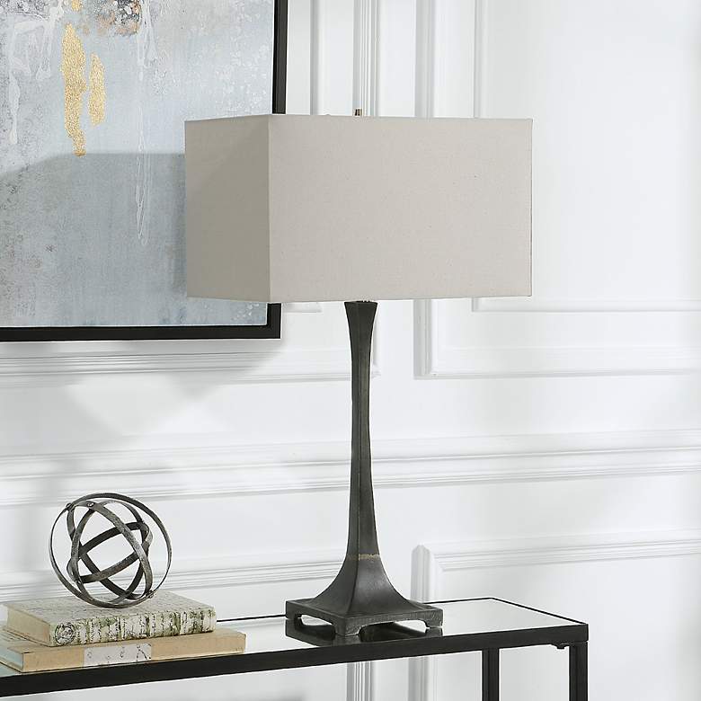 Image 5 Uttermost Reydan Rustic Black Metal Table Lamp more views