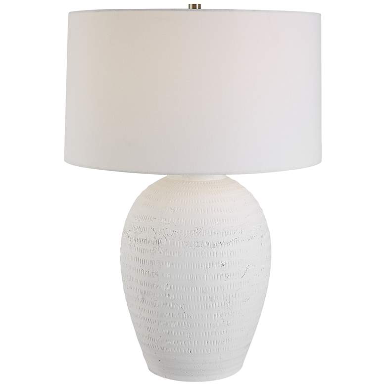 Image 2 Uttermost Reyna 28 1/2 inch High White Ceramic Table Lamp