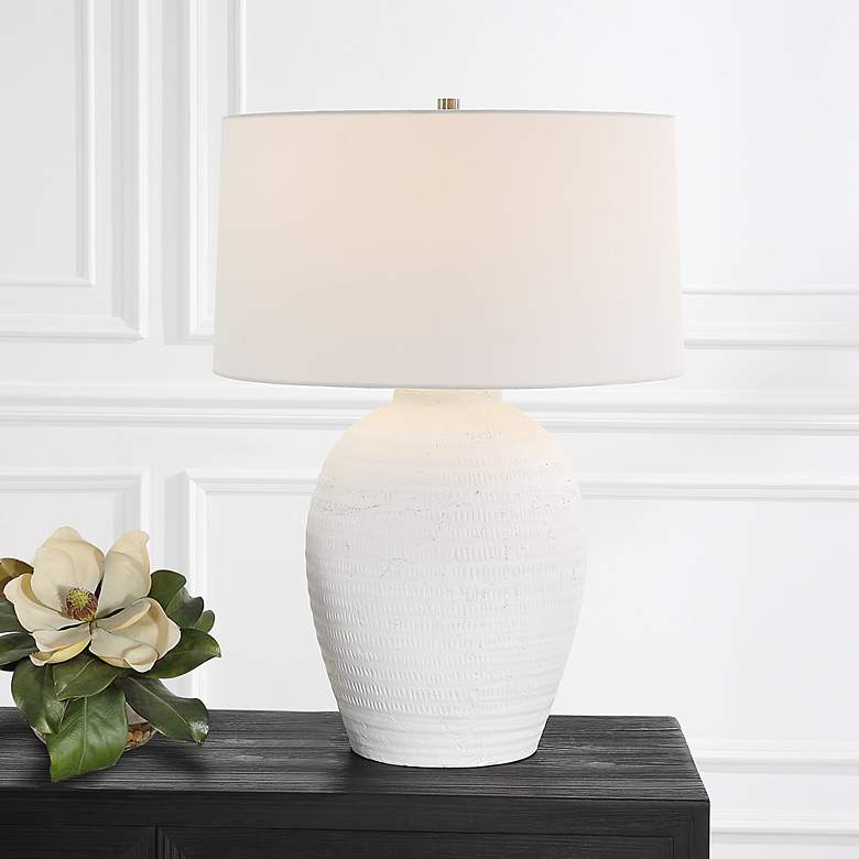 Image 1 Uttermost Reyna 29" High Chalk White Ceramic Table Lamp