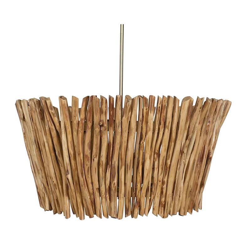 Image 3 Uttermost Rhea 29 1/2" Wide 4 Lt Natural Wood Chandelier more views