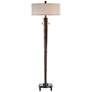 Uttermost Rhett 64" Burnished Oak 2-Light Hardwood Floor Lamp