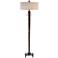 Uttermost Rhett 64" Burnished Oak 2-Light Hardwood Floor Lamp