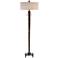 Uttermost Rhett 64" Burnished Oak 2-Light Hardwood Floor Lamp